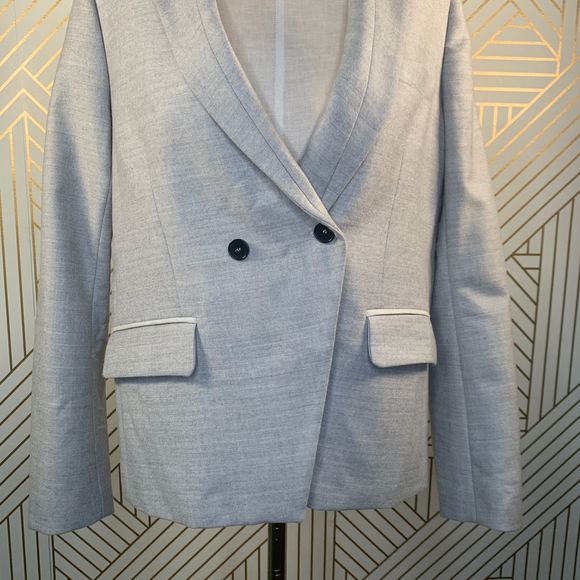 Gerard Darel Gray Wool Double Breasted Blazer - Picture 3 of 11